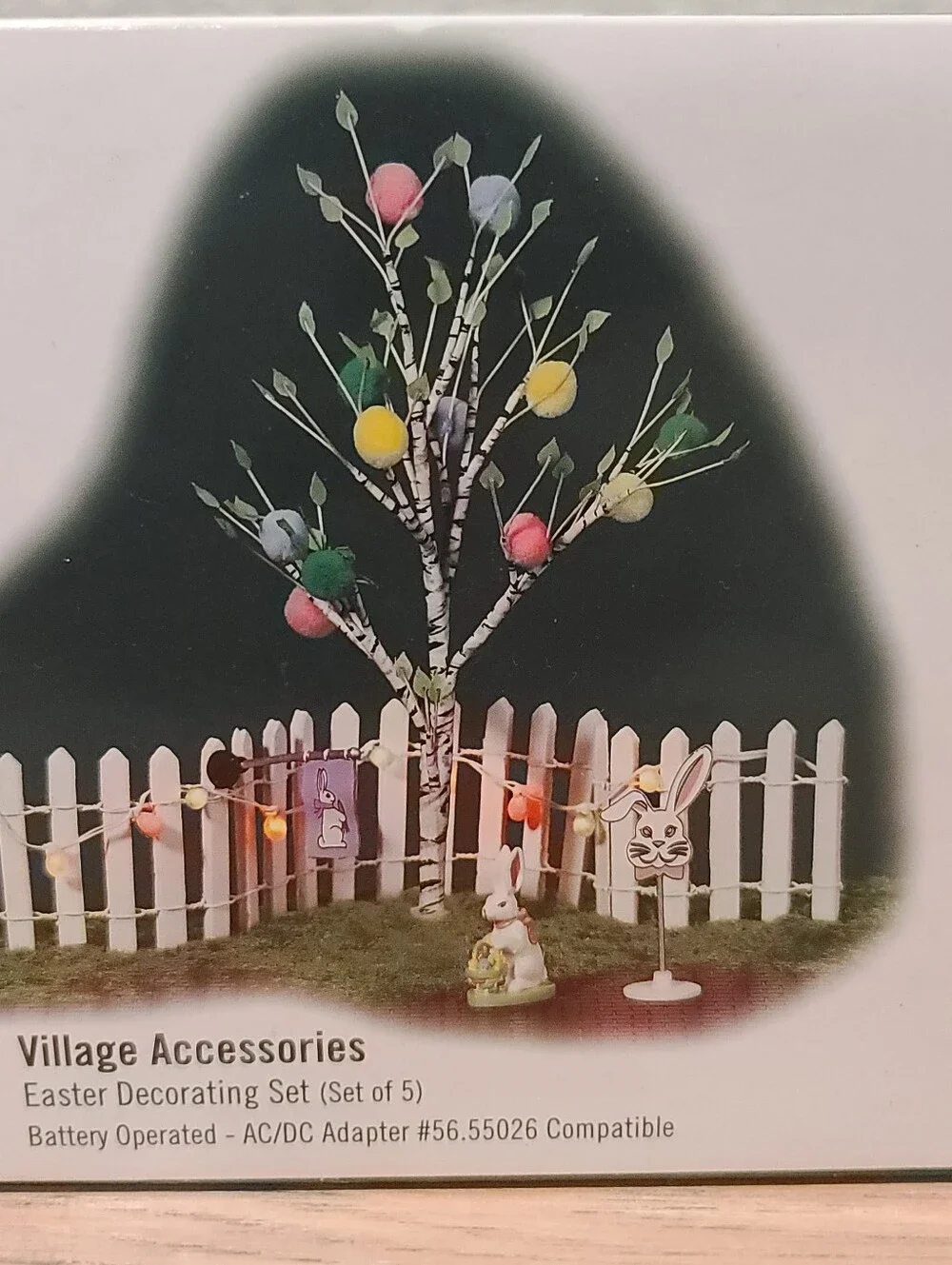 Department 56 Easter Decorating Set Pastel Easter Egg Tree Lights Retired NIB
